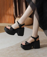 Stilvolle Splicing Wedge Sandalen Pink Peep Toe Schnalle Riemen